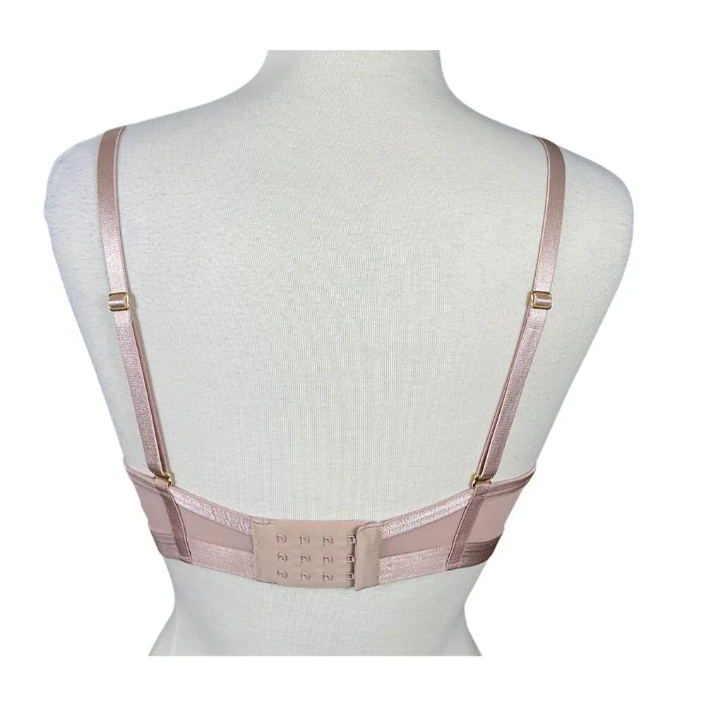 Soma LIghtest Lift Pink Blush Mesh Plunge Underwire Bra 36DD Adjustable Straps - Picture 5 of 5